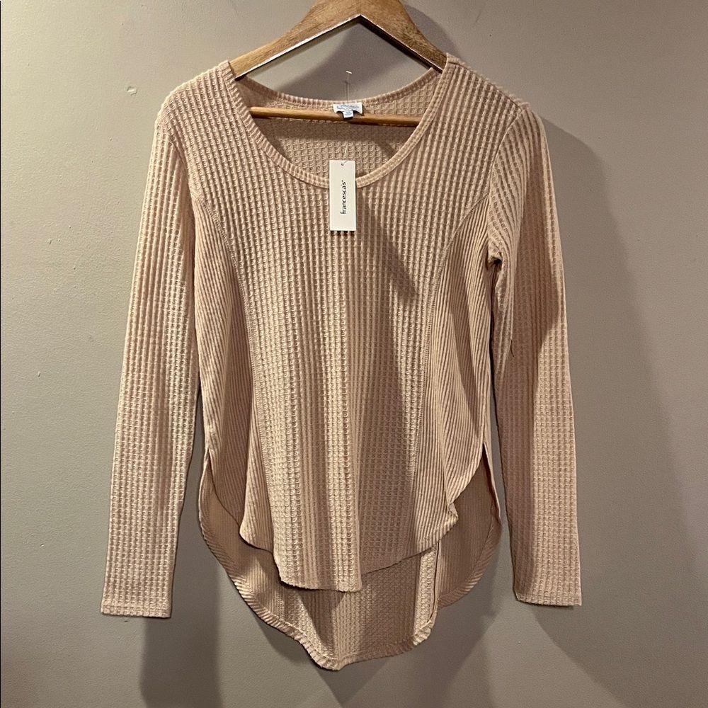 NWT Blue Rain Waffle Long Sleeve Top